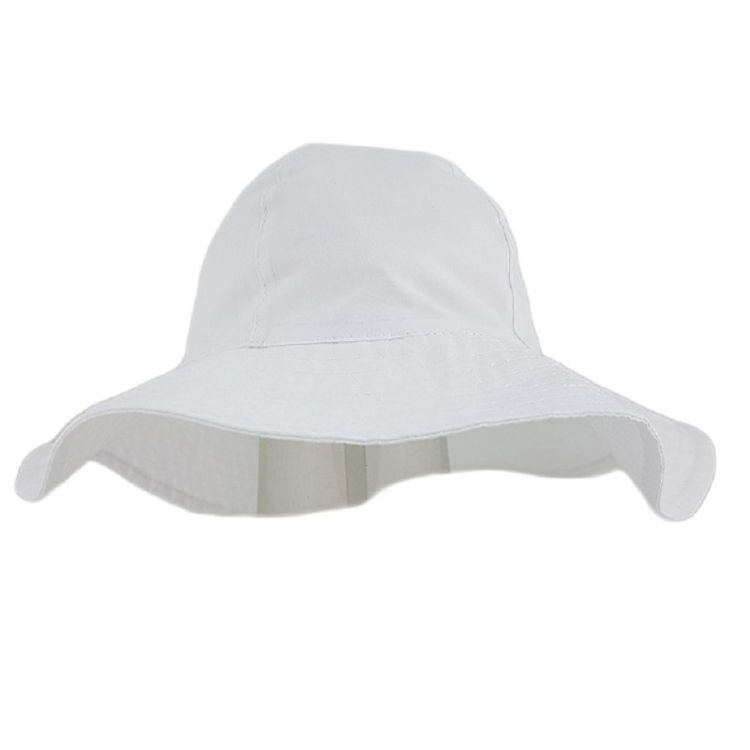 Picture of 02661-WHITE: INFANTS PLAIN WHITE WIDE BRIM HAT (1-4 YEARS)